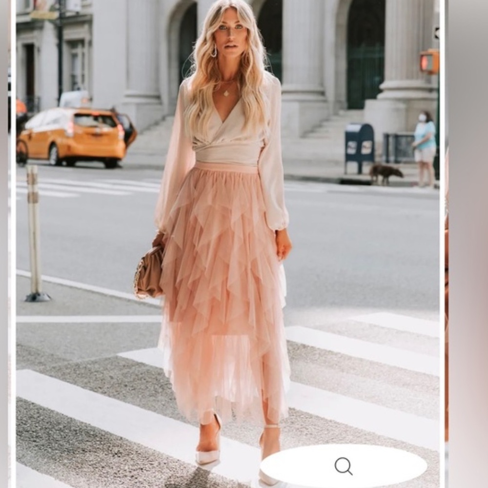 Strut & Bolt Ruffle Midi Skirt
